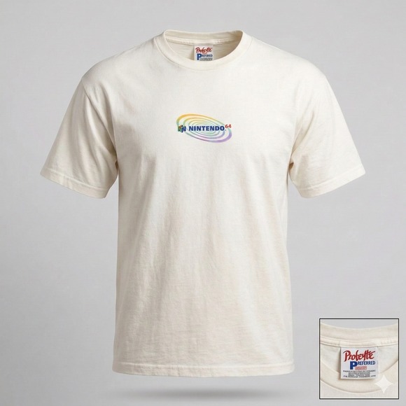 Oneita Other - Rare Nintendo 64 T-Shirt Mens XL White Vintage N64 Promo Graphic Tee 90s Retro